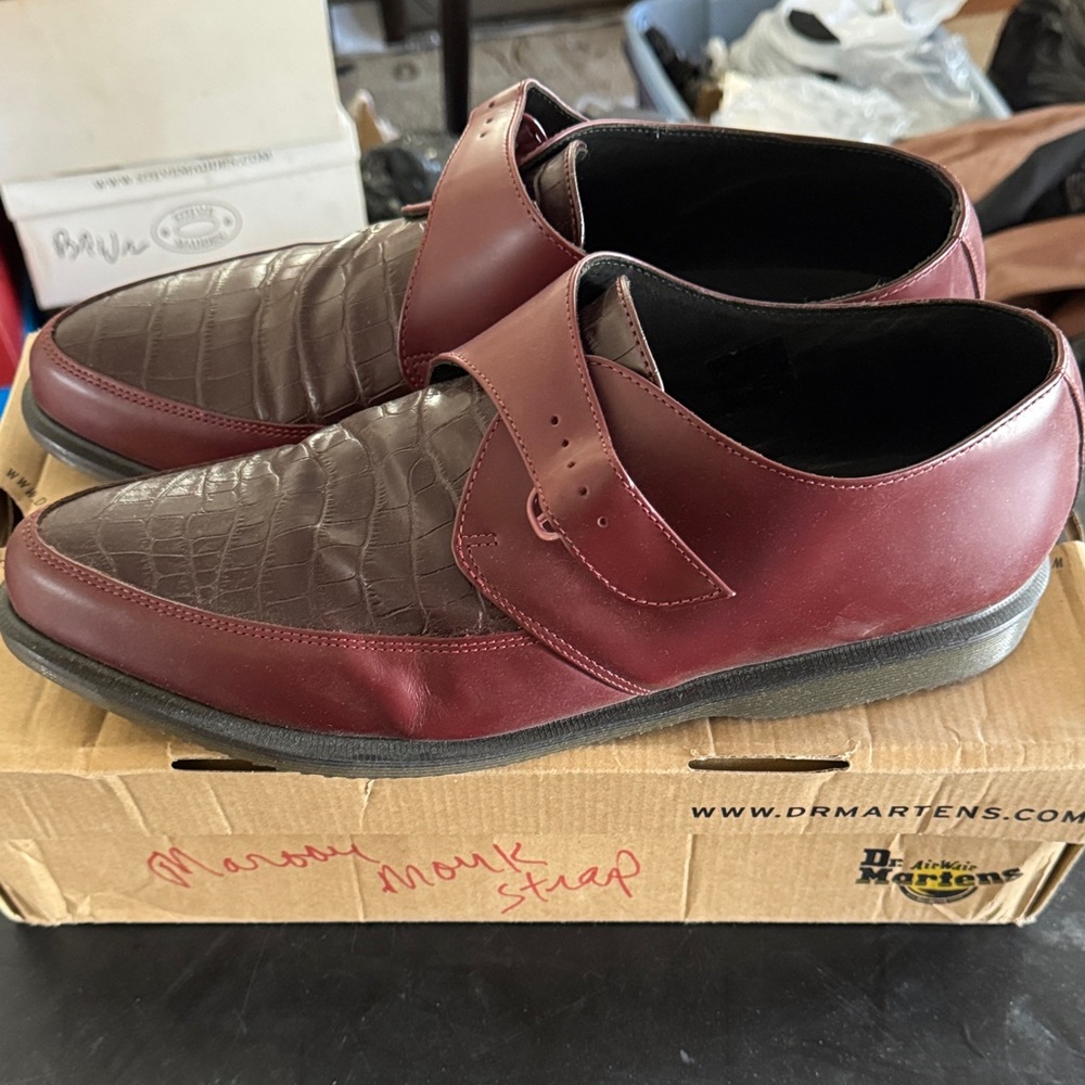 Rare Dr Martens cherry red ashland monk shoe - Picture 2 of 5